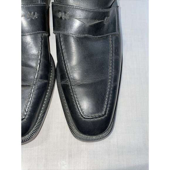 Billy Reid Penny Loafers Mens Size 8 M Black Leather Slip On Shoes Block Italy main image 7